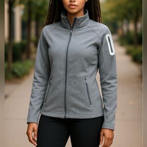 Eddie Bauer First Ascent Fleece Sweater Gorpcore‎ Knit Jacket, Gray, Size M/P